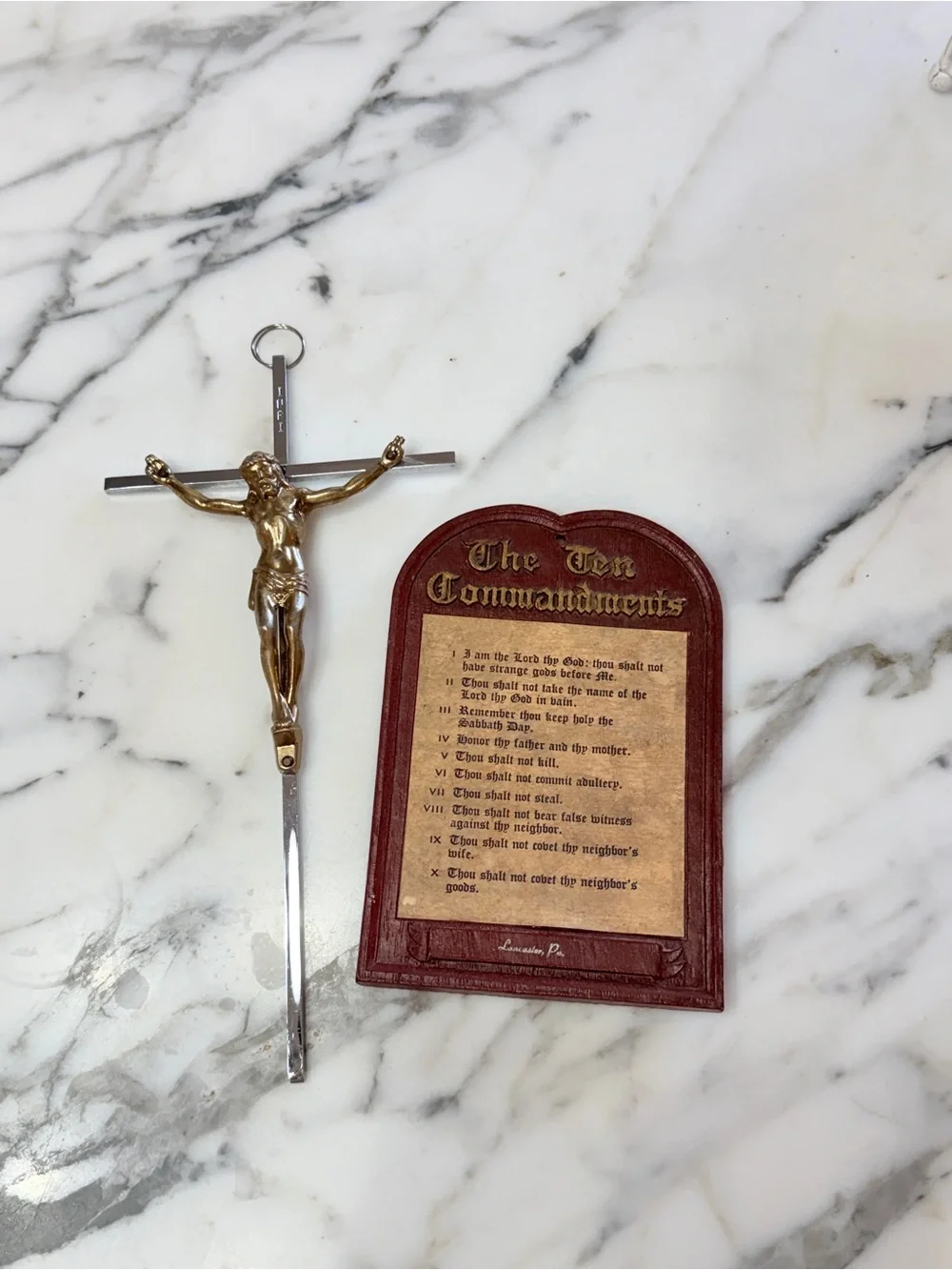 MCM Crucifix Wall Cross & Ten Commandments Plaque